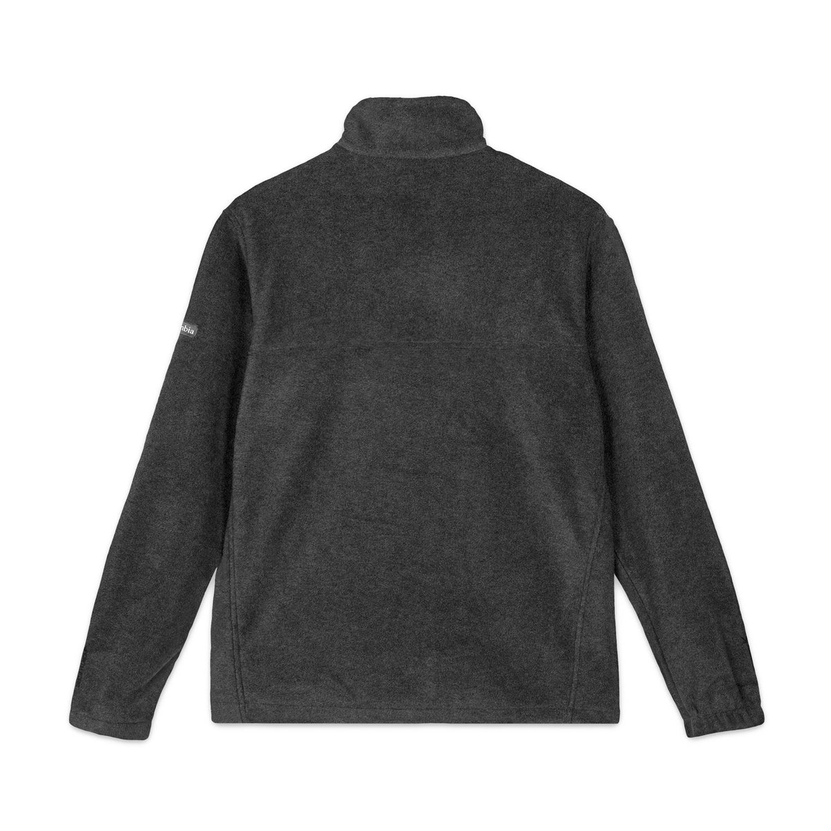 Embroidered Columbia Fleece Jacket - Charcoal Zip-Up, Cozy Outdoor Layer
