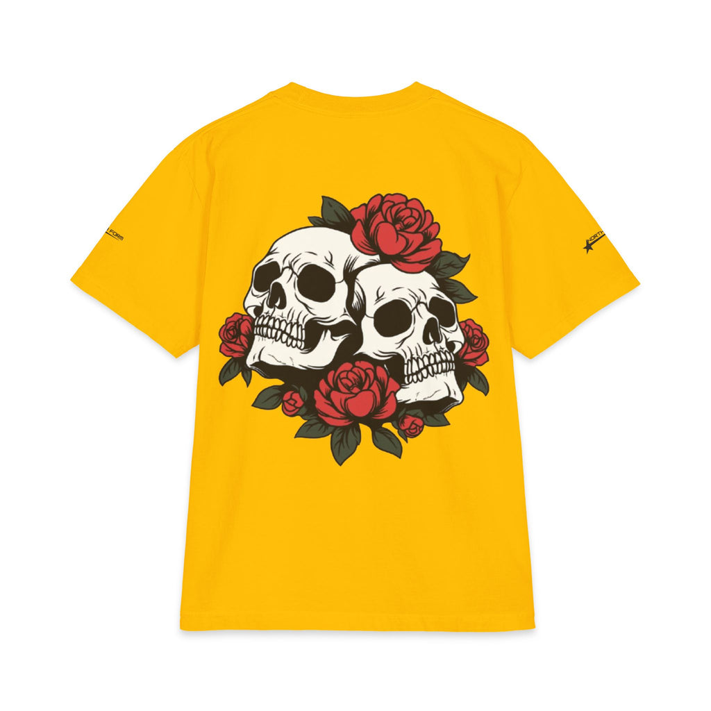 Skull & Roses T-Shirt — Double Skull Floral Graphic Tee