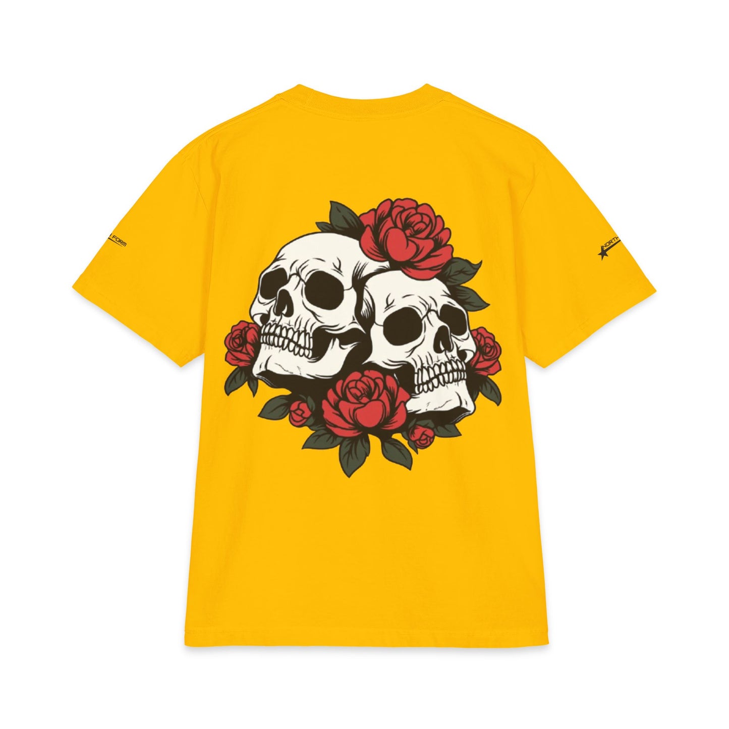 Skull & Roses T-Shirt — Double Skull Floral Graphic Tee