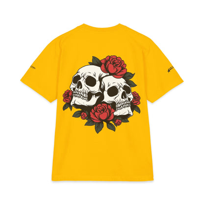 Skull & Roses T-Shirt — Double Skull Floral Graphic Tee