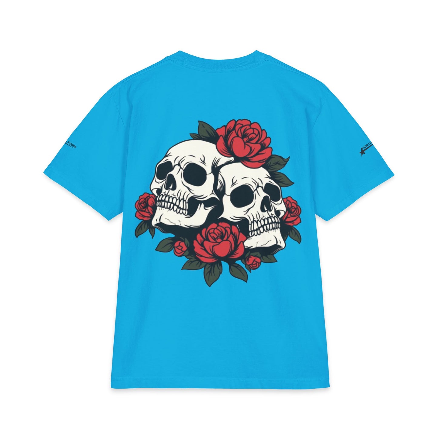 Skull & Roses T-Shirt — Double Skull Floral Graphic Tee