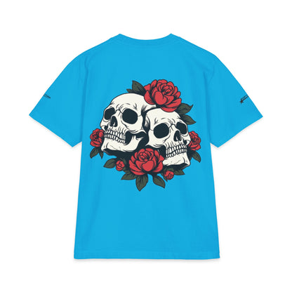 Skull & Roses T-Shirt — Double Skull Floral Graphic Tee