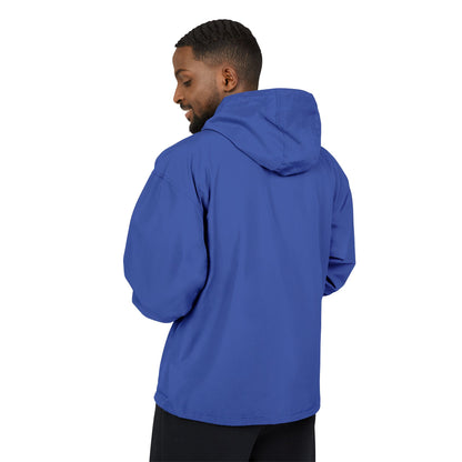 Light Blue Packable Anorak Jacket — ‘North Form’ Chest Graphic, Windbreaker Hoodie