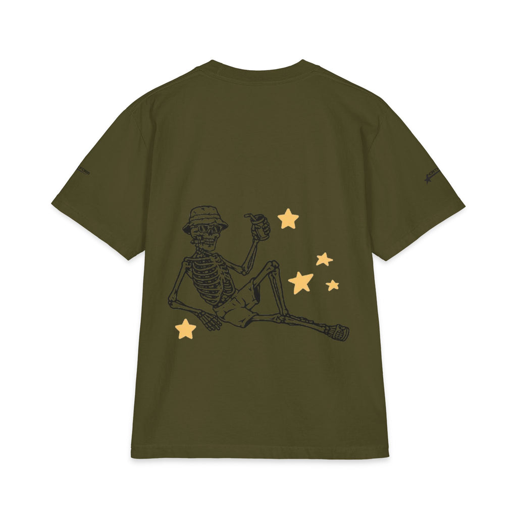 Relaxed Skeleton Graphic T-Shirt — "Chill Vibes" Back Print