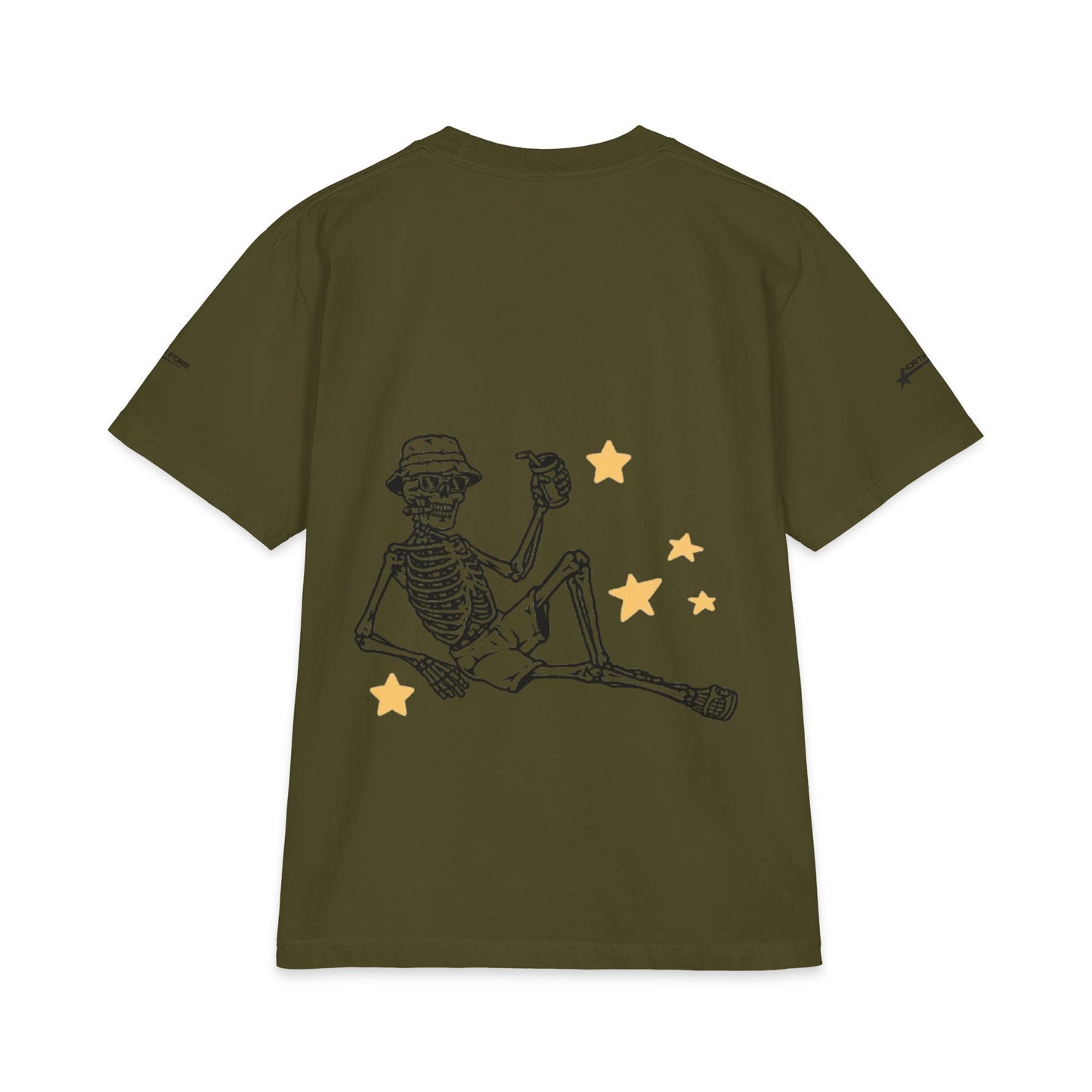 Relaxed Skeleton Graphic T-Shirt — "Chill Vibes" Back Print