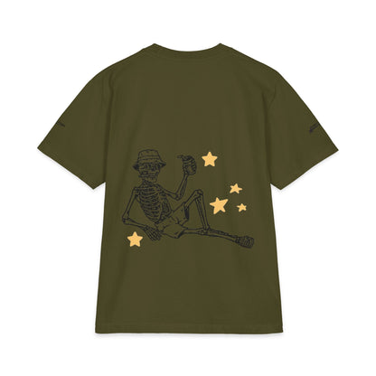 Relaxed Skeleton Graphic T-Shirt — "Chill Vibes" Back Print