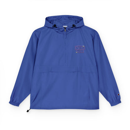 Light Blue Packable Anorak Jacket — ‘North Form’ Chest Graphic, Windbreaker Hoodie