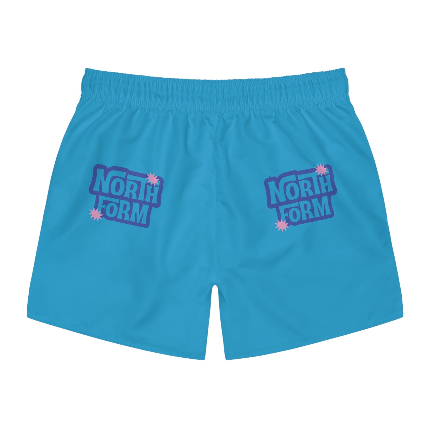 Men's Blue 'North Form' Swim Trunks — Graphic Beach Shorts