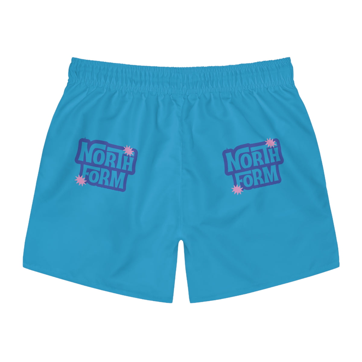 Men's Blue 'North Form' Swim Trunks — Graphic Beach Shorts