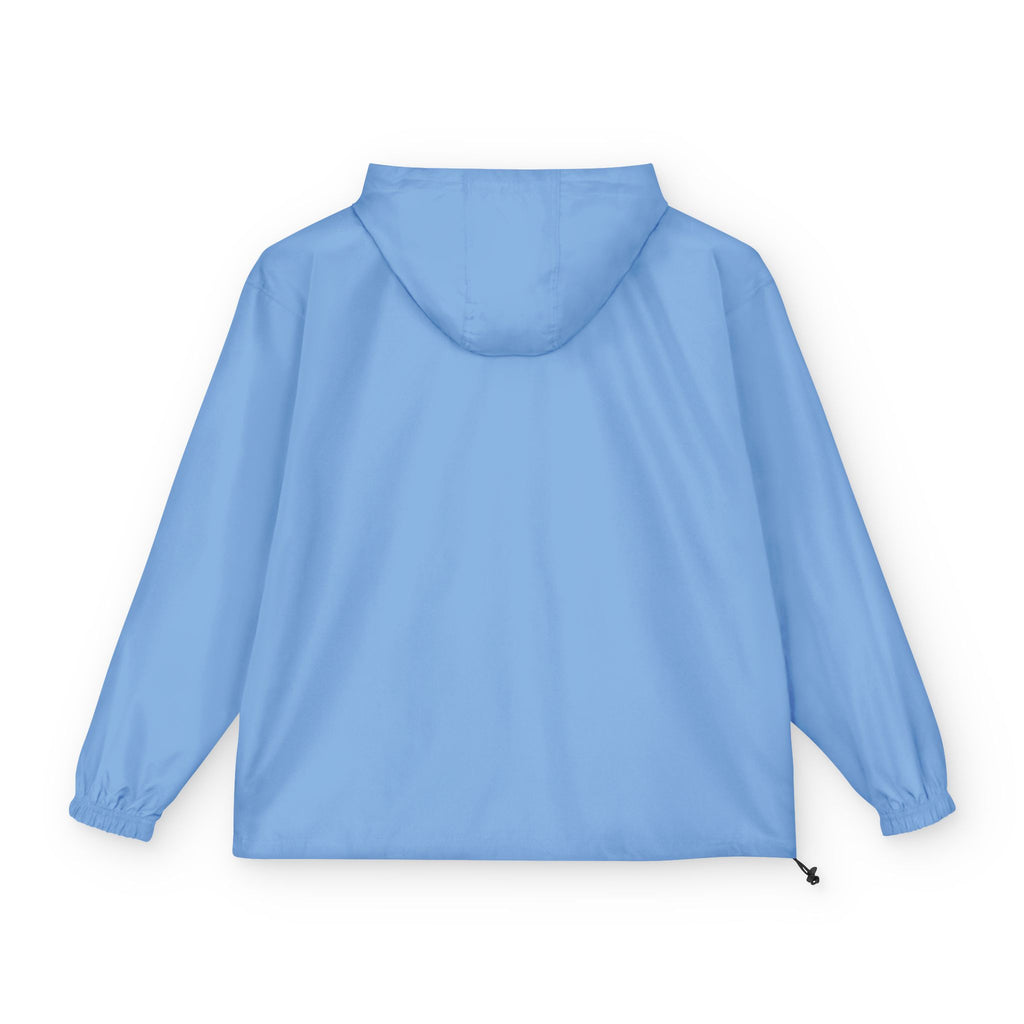 Light Blue Packable Anorak Jacket — ‘North Form’ Chest Graphic, Windbreaker Hoodie
