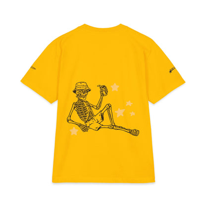 Relaxed Skeleton Graphic T-Shirt — "Chill Vibes" Back Print