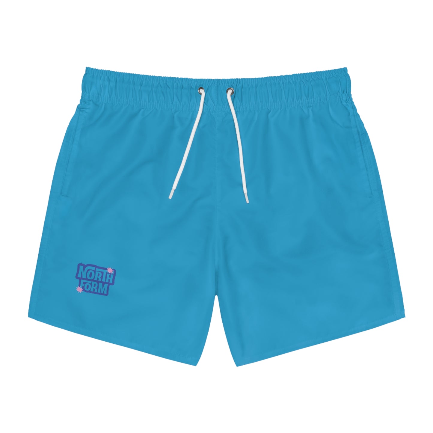 Men's Blue 'North Form' Swim Trunks — Graphic Beach Shorts