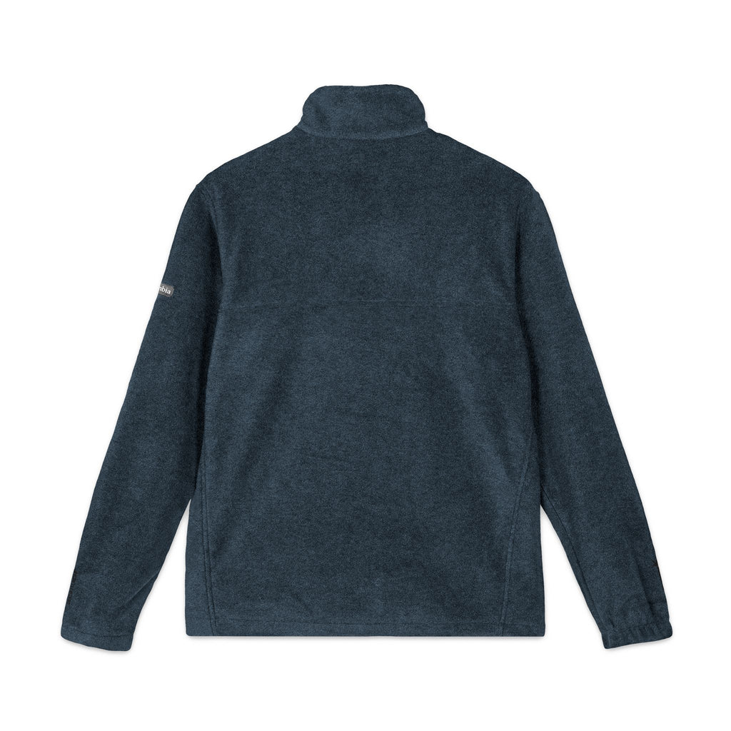 Embroidered Columbia Fleece Jacket - Charcoal Zip-Up, Cozy Outdoor Layer