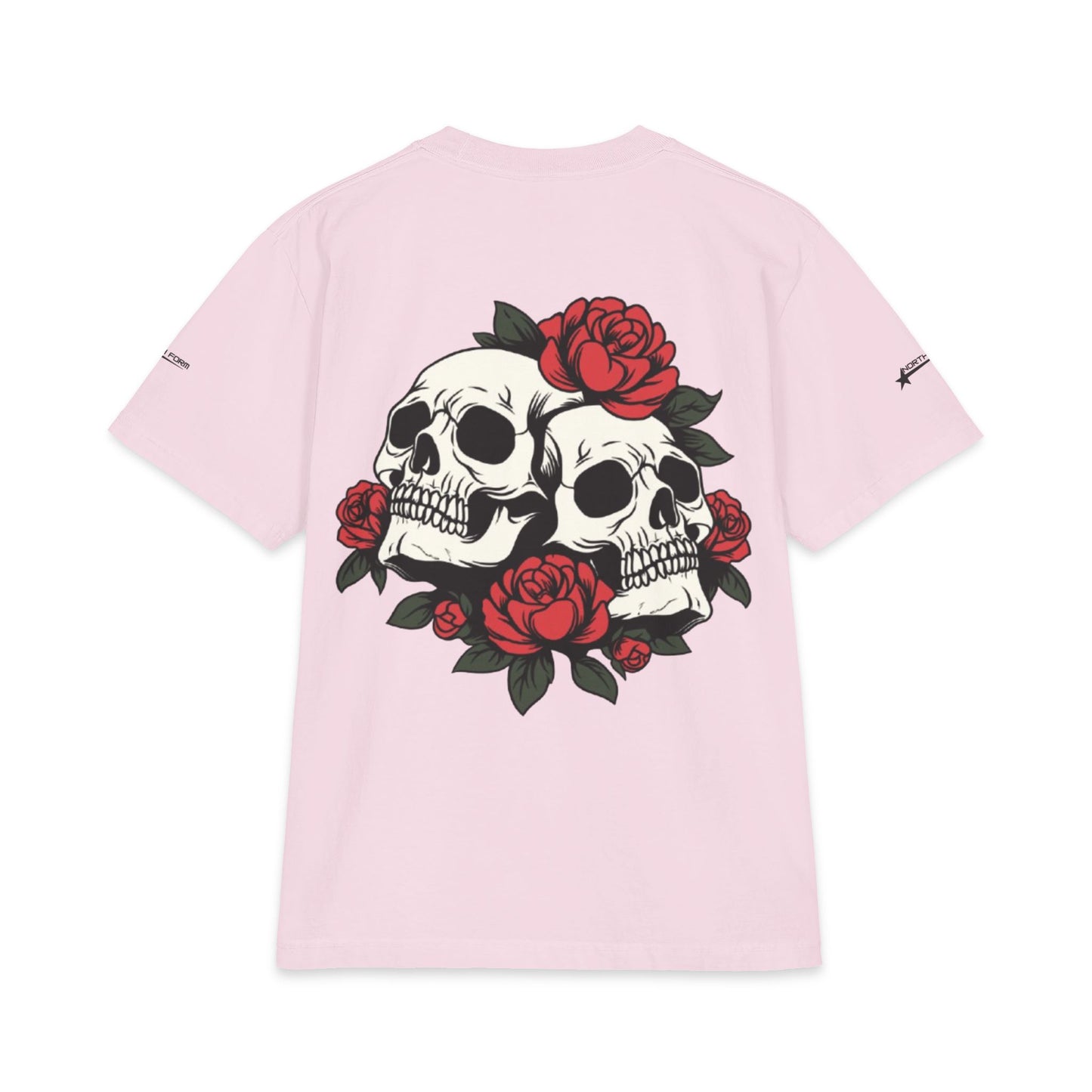 Skull & Roses T-Shirt — Double Skull Floral Graphic Tee