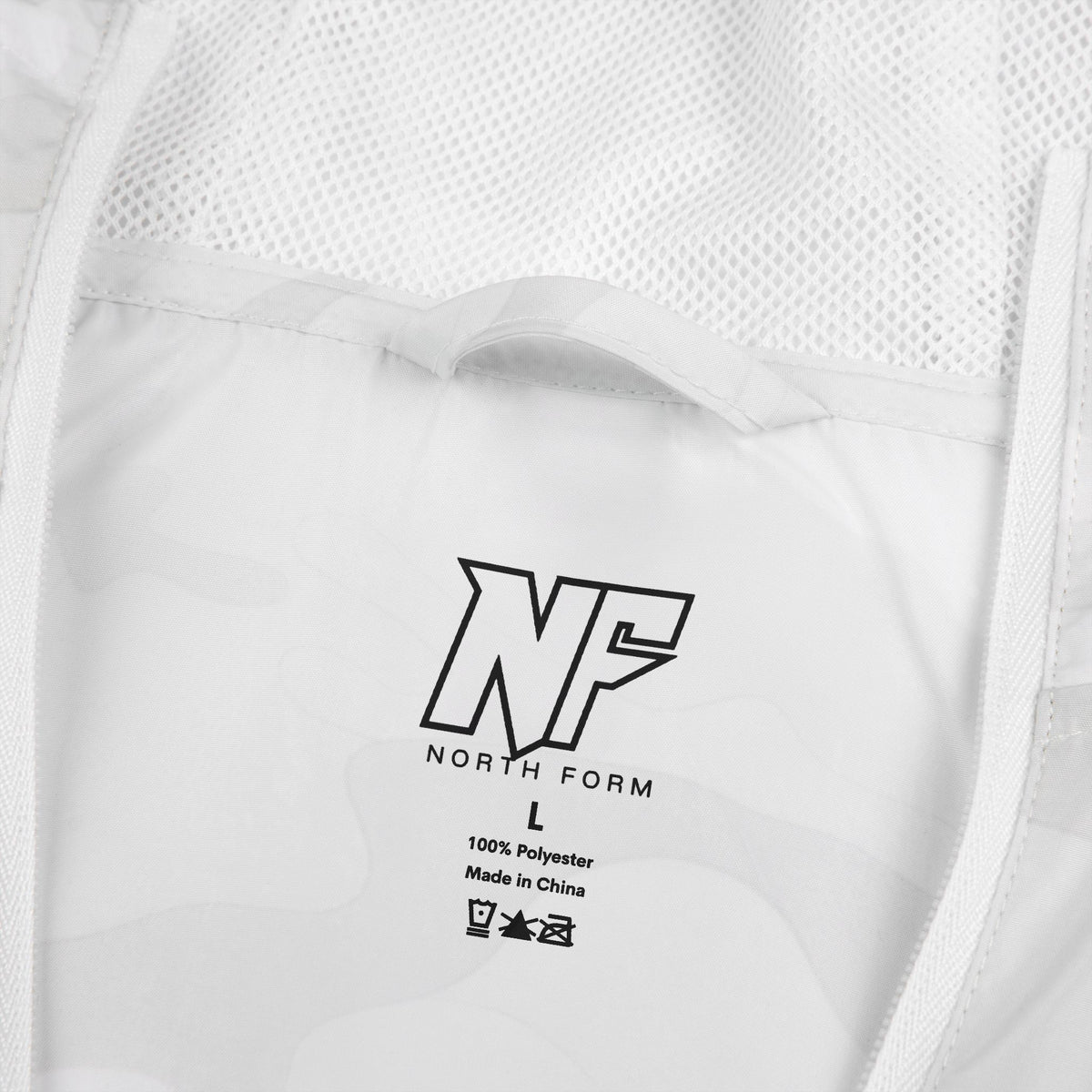 White Camo Windbreaker Jacket — 'W' Logo & Star Sleeve Streetwear