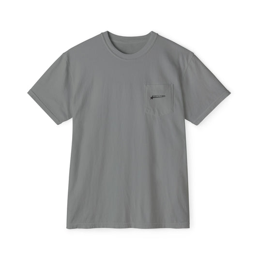 Pocket Tee — Minimalist White Garment-Dyed Pocket T-Shirt