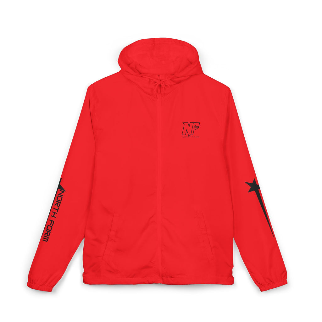 White Camo Windbreaker Jacket — 'W' Logo & Star Sleeve Streetwear