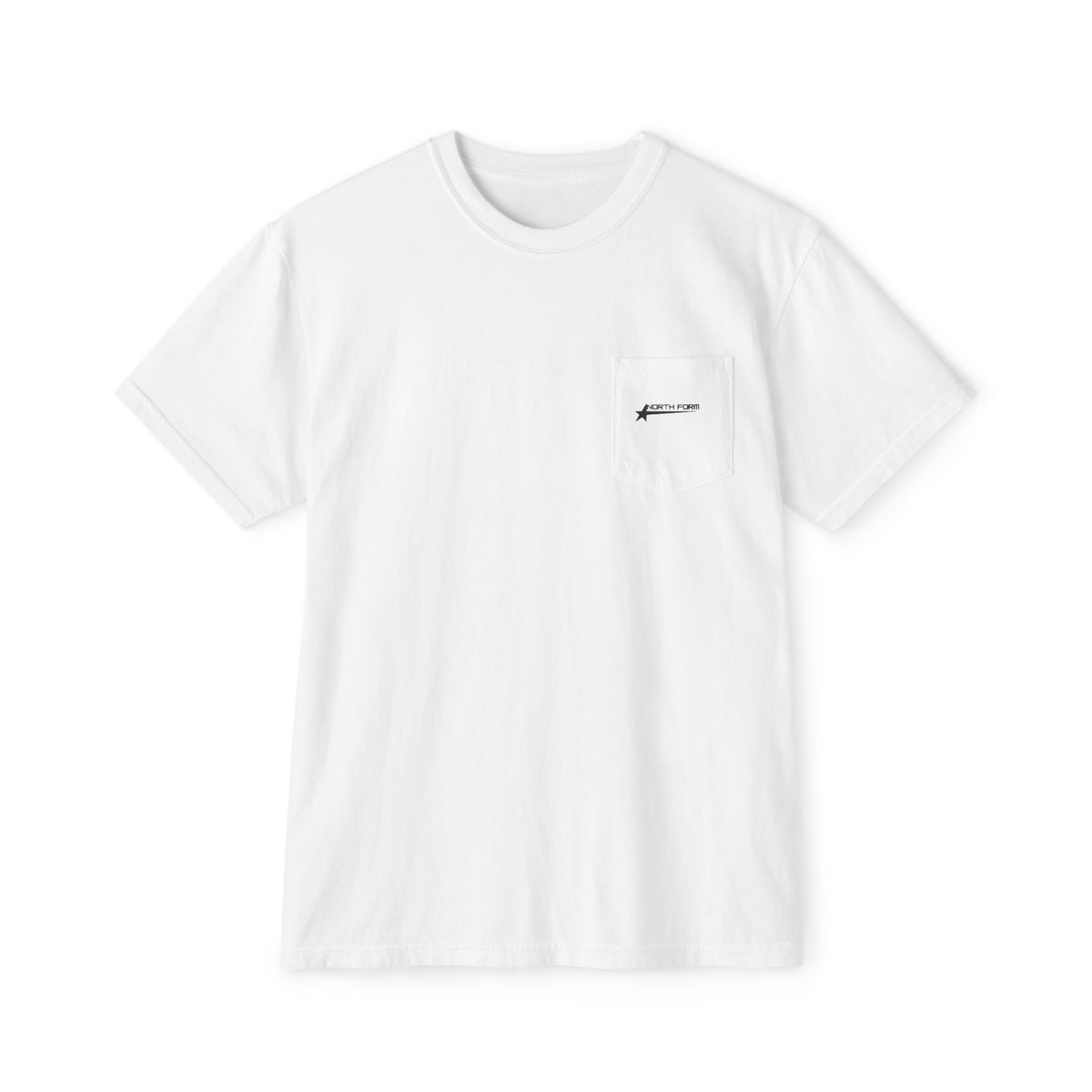 Pocket Tee — Minimalist White Garment-Dyed Pocket T-Shirt