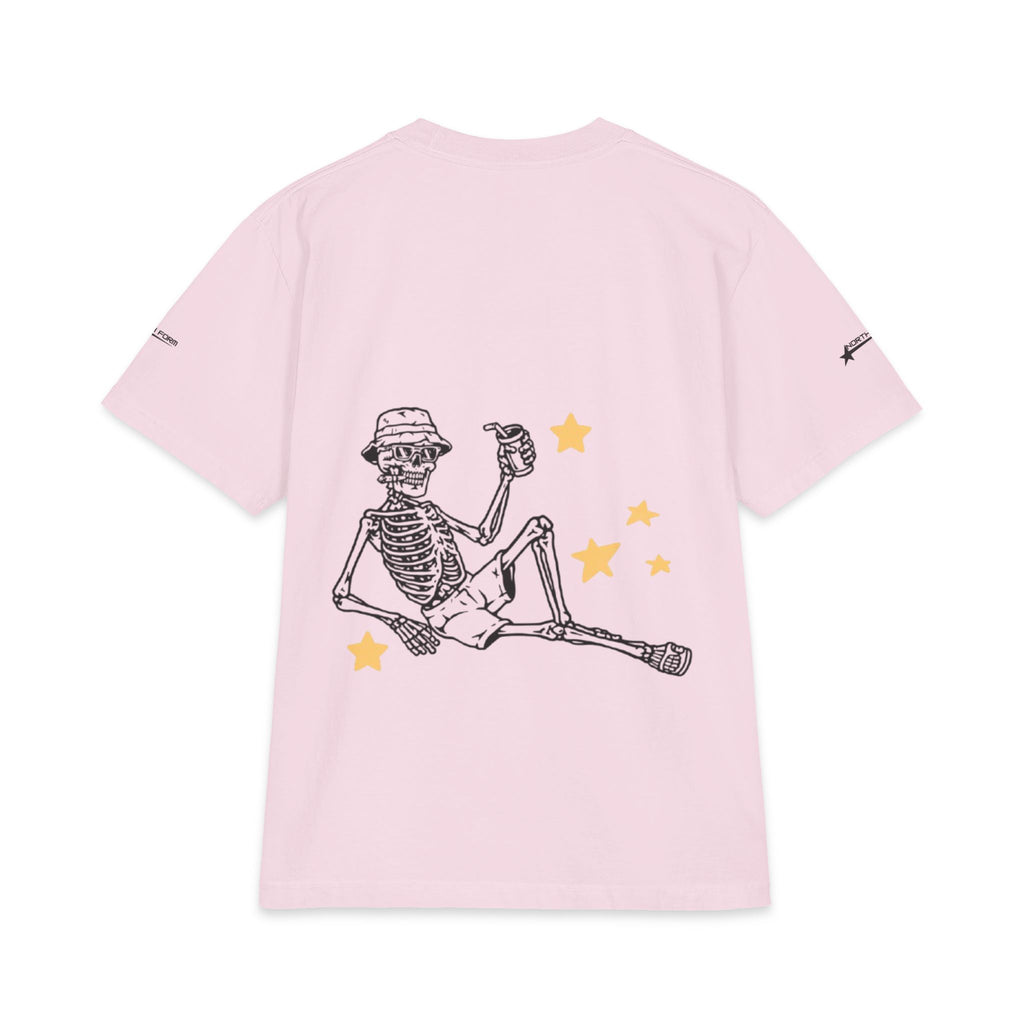 Relaxed Skeleton Graphic T-Shirt — "Chill Vibes" Back Print