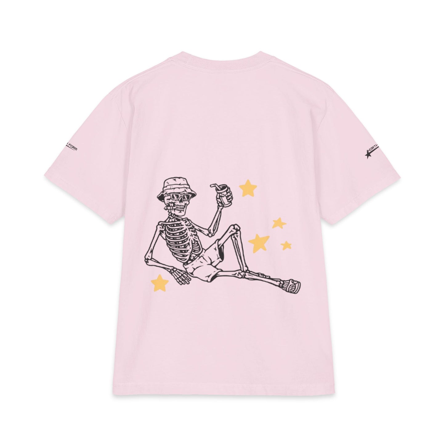 Relaxed Skeleton Graphic T-Shirt — "Chill Vibes" Back Print
