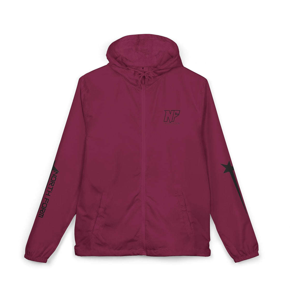 White Camo Windbreaker Jacket — 'W' Logo & Star Sleeve Streetwear