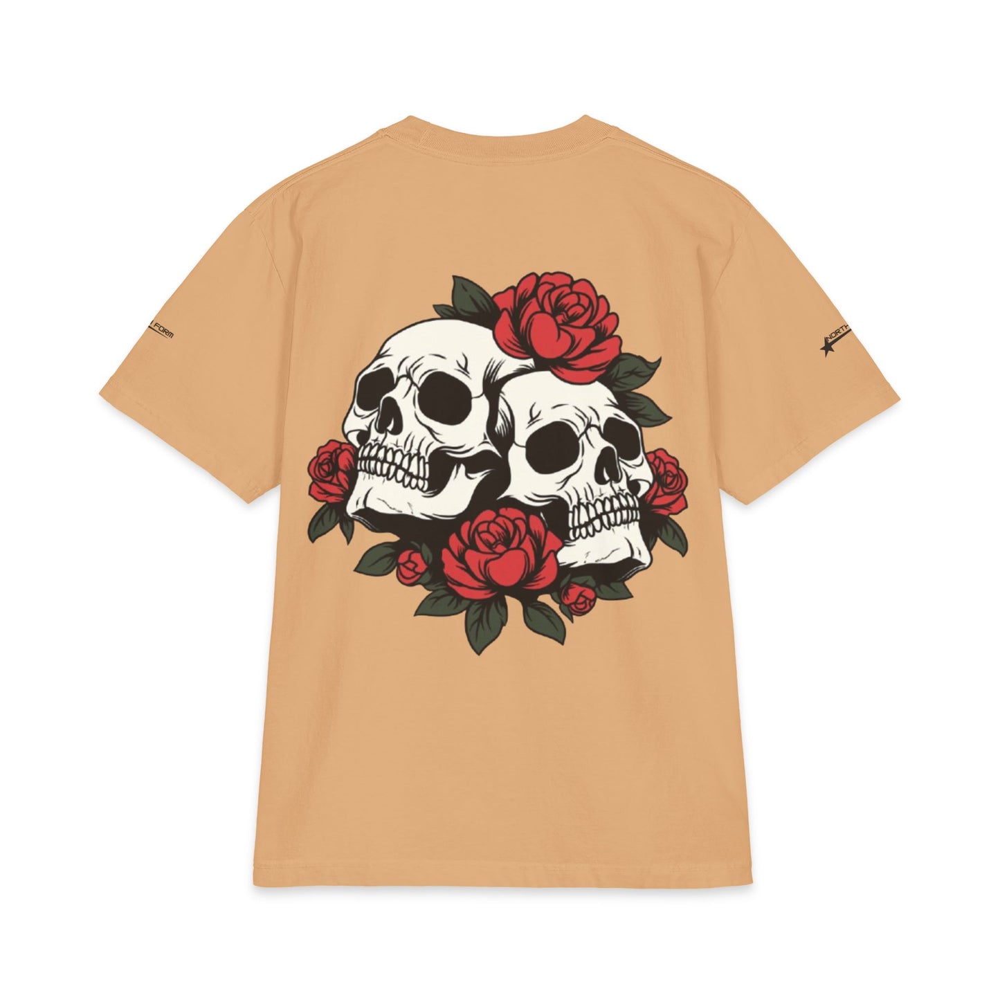 Skull & Roses T-Shirt — Double Skull Floral Graphic Tee
