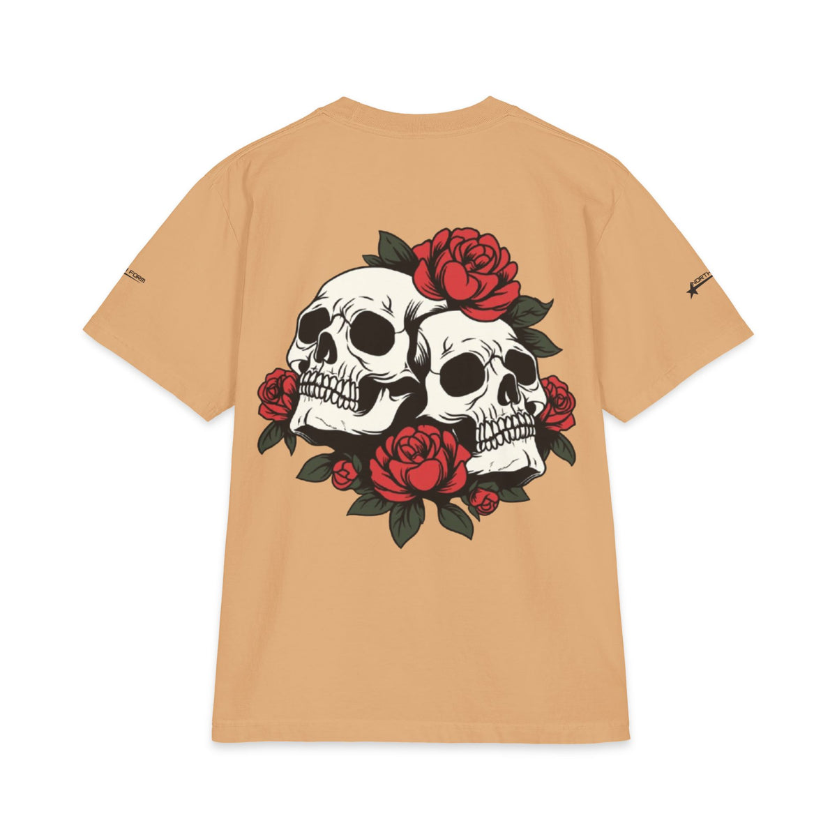 Skull & Roses T-Shirt — Double Skull Floral Graphic Tee
