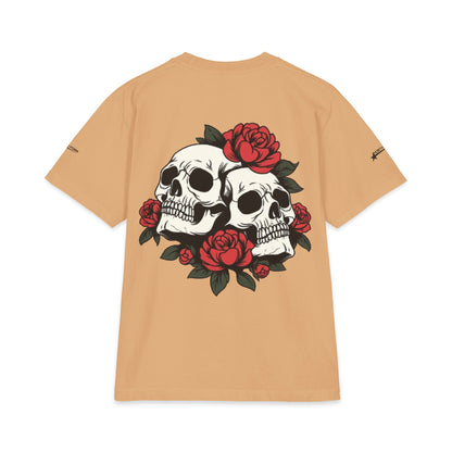 Skull & Roses T-Shirt — Double Skull Floral Graphic Tee