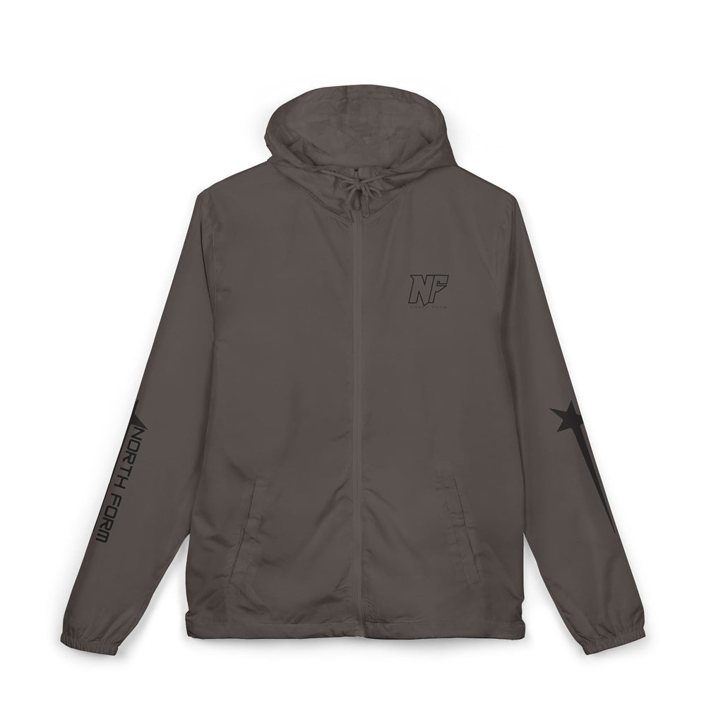 White Camo Windbreaker Jacket — 'W' Logo & Star Sleeve Streetwear