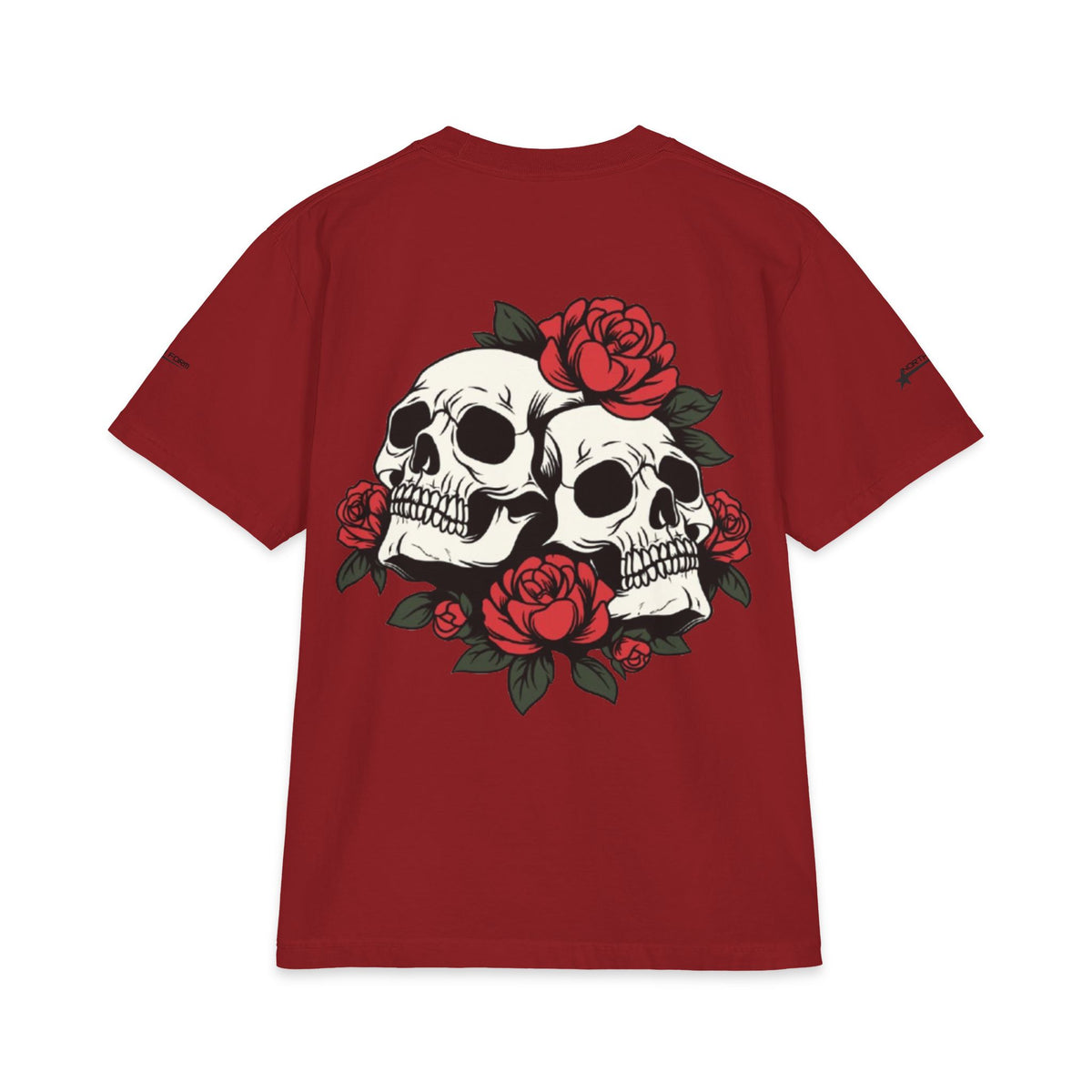 Skull & Roses T-Shirt — Double Skull Floral Graphic Tee