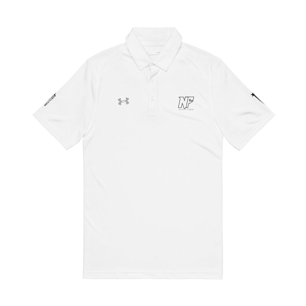 Embroidered White Performance Polo Shirt
