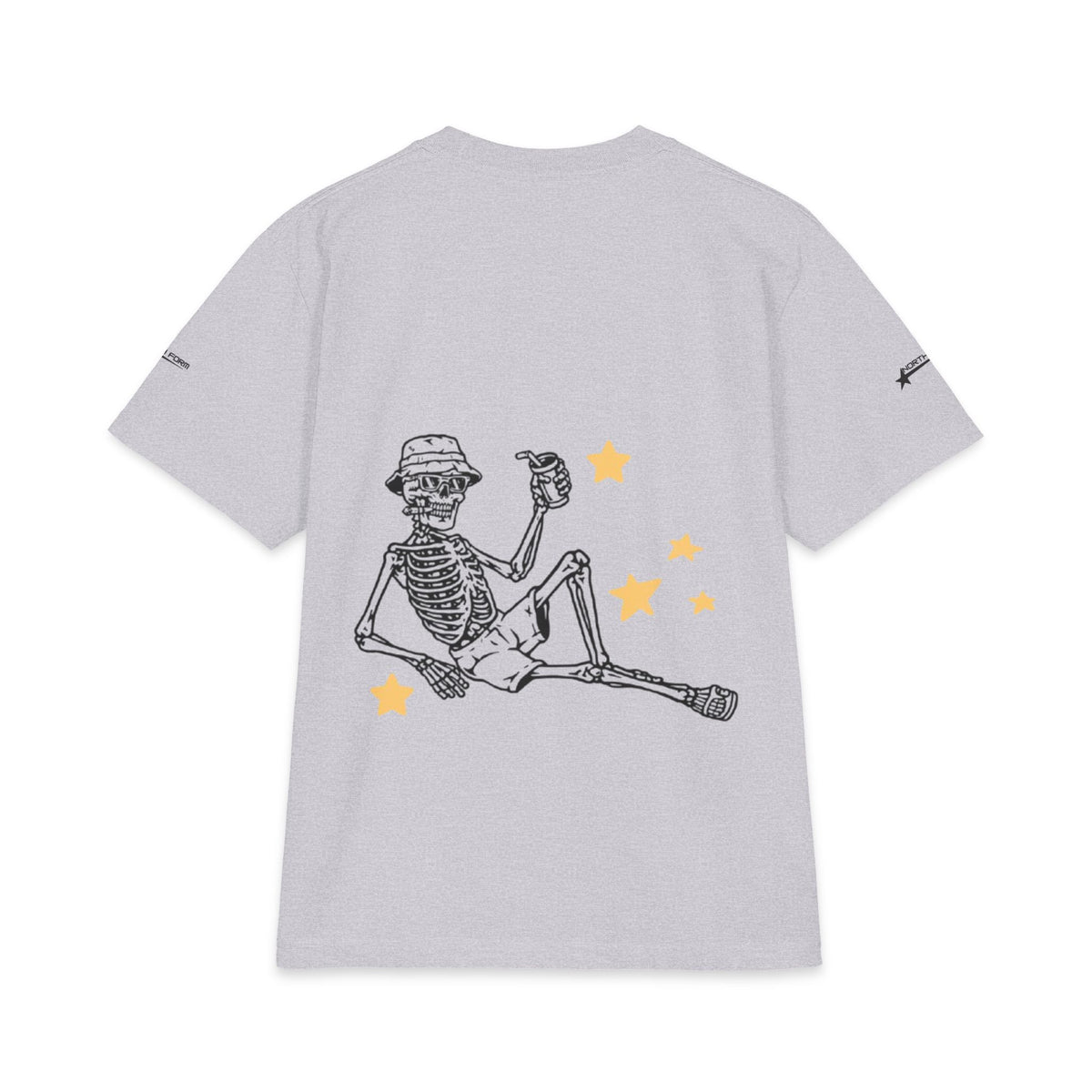 Relaxed Skeleton Graphic T-Shirt — "Chill Vibes" Back Print